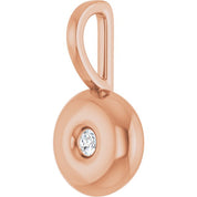 14K Rose .06 CT Natural Diamond Charm/Pendant
