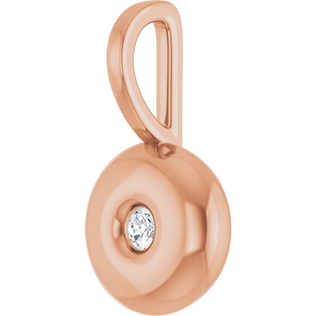 14K Rose .06 CT Natural Diamond Charm/Pendant