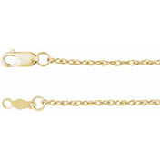14K Yellow 1.25 mm Rope 20" Chain