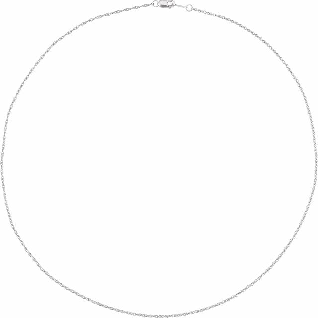14K White 1.25 mm Rope 24" Chain
