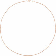 14K Rose 1.25 mm Rope 16" Chain
