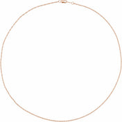 14K Rose 1.25 mm Rope 18" Chain