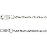 14K White 1.5 mm Rope 24" Chain