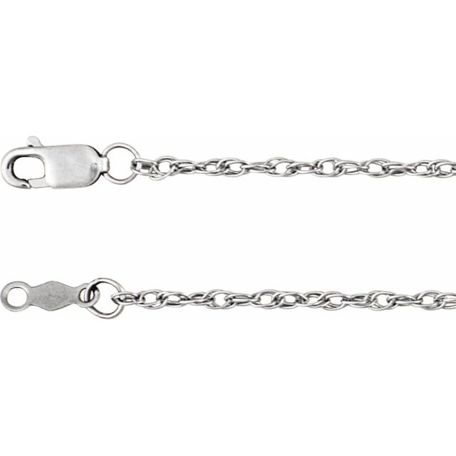 14K White 1.5 mm Rope 24" Chain