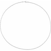 14K White 1.5 mm Rope 24" Chain