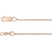 14K Rose 1.25 mm Rope 18" Chain