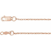 14K Rose 1.25 mm Rope 20" Chain
