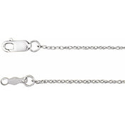 14K White 1 mm Rope 24" Chain