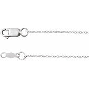14K White .75 mm Rope 16" Chain