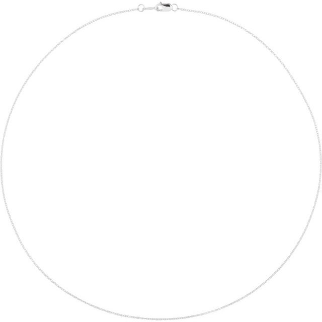 14K White .75 mm Rope 18" Chain