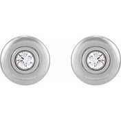 14K White 1/5 CTW Lab-Grown Diamond Puffed Stud Earrings