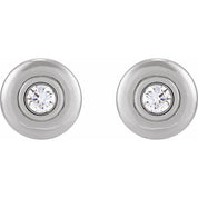 Platinum 1/2 CTW Natural Diamond Puffed Stud Earrings