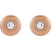 14K Rose 1/2 CTW Lab-Grown Diamond Puffed Stud Earrings
