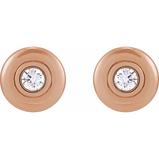 14K Rose 1/2 CTW Lab-Grown Diamond Puffed Stud Earrings