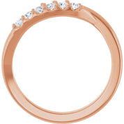 14K Rose 2 mm Round 2-Stone 1/6 CTW Natural Diamond Semi-Set Freeform Family Ring