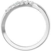 Platinum 2 mm Round 2-Stone 1/6 CTW Natural Diamond Semi-Set Freeform Family Ring