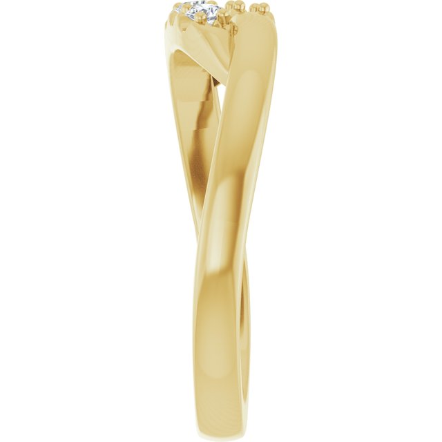14K Yellow 2 mm Round 2-Stone 1/6 CTW Natural Diamond Semi-Set Freeform Family Ring