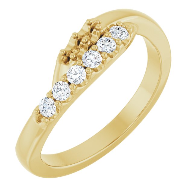 14K Yellow 2 mm Round 2-Stone 1/6 CTW Natural Diamond Semi-Set Freeform Family Ring
