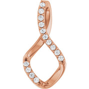14K Rose 1/5 CTW Natural Diamond Freeform Pendant