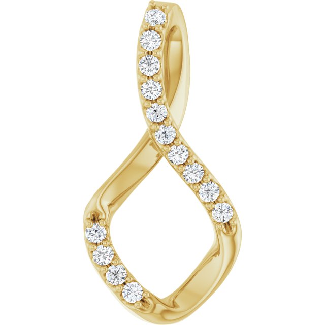 14K Yellow 1/5 CTW Natural Diamond Freeform Pendant