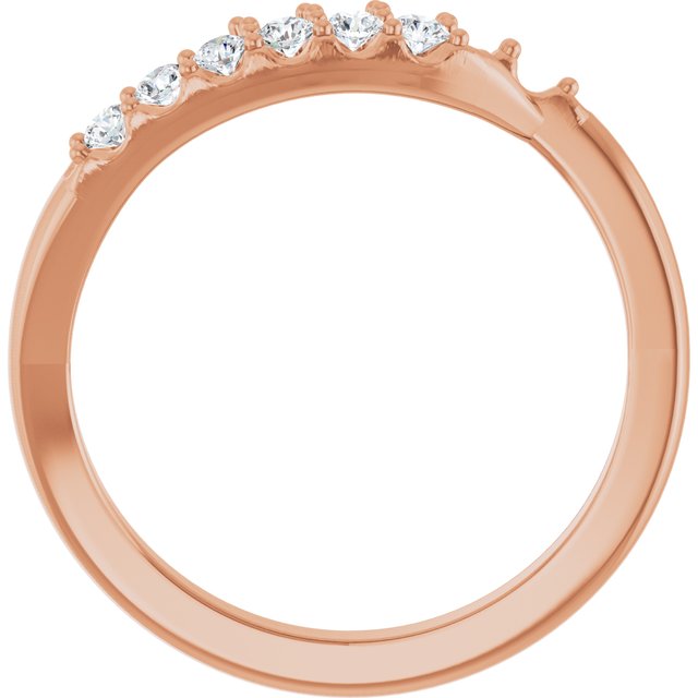 14K Rose 2 mm Round 5-Stone 1/6 CTW Natural Diamond Semi-Set Freeform Family Ring