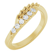 14K Yellow 2 mm Round 5-Stone 1/6 CTW Natural Diamond Semi-Set Freeform Family Ring