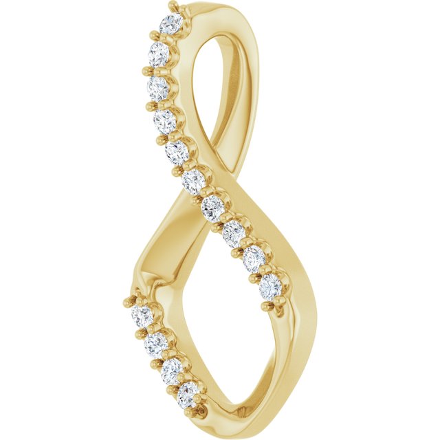 14K Yellow 1/5 CTW Natural Diamond Freeform Pendant