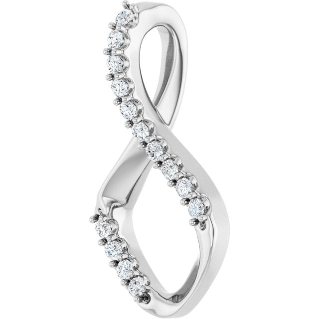 14K White 1/5 CTW Natural Diamond Freeform Pendant