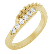 14K Yellow 2 mm Round 6-Stone 1/6 CTW Natural Diamond Semi-Set Freeform Family Ring