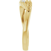 14K Yellow 2 mm Round 6-Stone 1/6 CTW Natural Diamond Semi-Set Freeform Family Ring