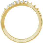 14K Yellow 2 mm Round 6-Stone 1/6 CTW Natural Diamond Semi-Set Freeform Family Ring