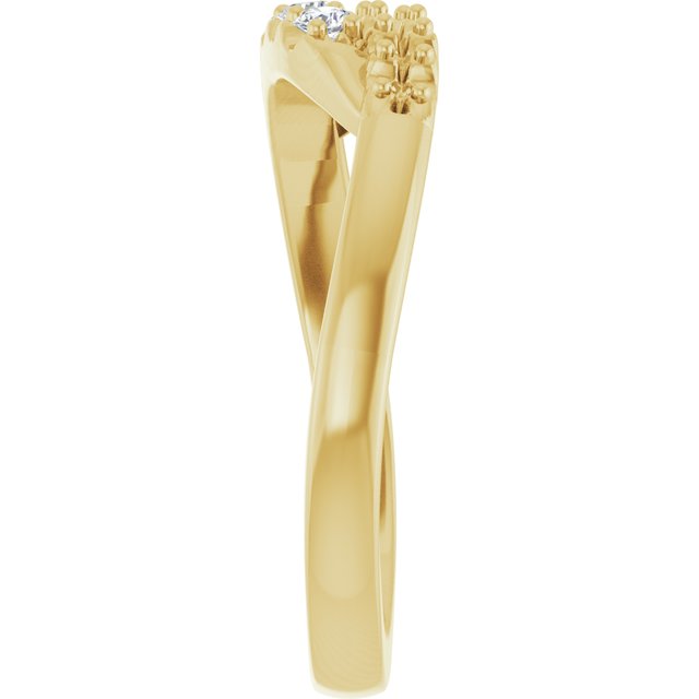14K Yellow 2 mm Round 5-Stone 1/6 CTW Natural Diamond Semi-Set Freeform Family Ring