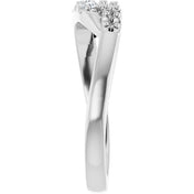 Platinum 2 mm Round 5-Stone 1/6 CTW Natural Diamond Semi-Set Freeform Family Ring