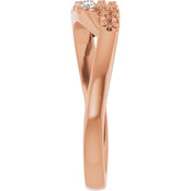 14K Rose 2 mm Round 5-Stone 1/6 CTW Natural Diamond Semi-Set Freeform Family Ring