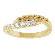 14K Yellow 2 mm Round 6-Stone 1/6 CTW Natural Diamond Semi-Set Freeform Family Ring