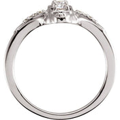 14K White 1/3 CTW Natural Diamond Vintage-Inspired Ring