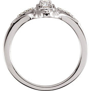 14K White 1/3 CTW Natural Diamond Vintage-Inspired Ring