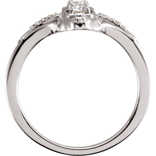14K White 1/3 CTW Natural Diamond Vintage-Inspired Ring