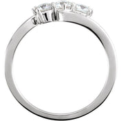 14K White 1/2 CTW Natural Diamond Three-Stone Ring