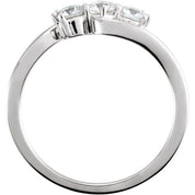 14K White 1/2 CTW Natural Diamond Three-Stone Ring