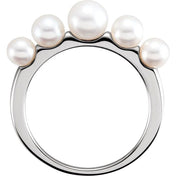 10K Yellow Gold Cultured Freshwater Pearl Ring with White Pearls