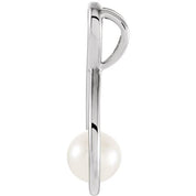 14K White Cultured White Freshwater Pearl Pendant