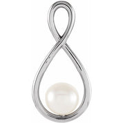 14K White Cultured White Freshwater Pearl Pendant