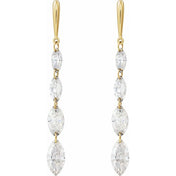 14K Yellow 1 1/2 CTW Lab-Grown Diamond Drilled Diamond Earrings