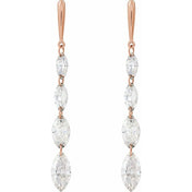 14K Rose 1 1/2 CTW Lab-Grown Diamond Drilled Diamond Earrings