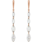 14K Rose 1 1/2 CTW Lab-Grown Diamond Drilled Diamond Earrings