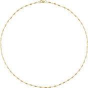 14K Yellow 1.7 mm Satellite Bar Cable 20" Chain