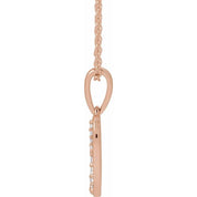 14K Rose 1/10 CTW Natural Diamond Initial O 18" Necklace
