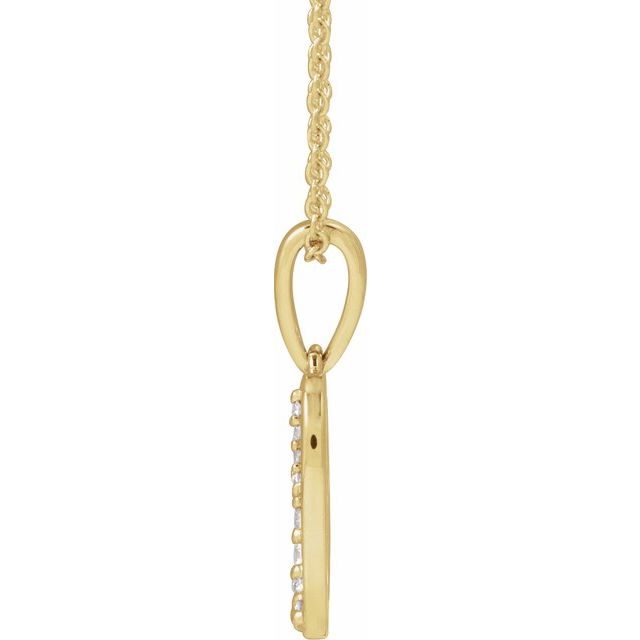 14K Yellow 1/10 CTW Natural Diamond Initial O 18" Necklace