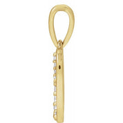 14K Yellow 1/10 CTW Natural Diamond Initial O Pendant
